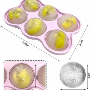 Set de 2 tavi pentru cuburi de gheata sferice Theuwnee®, silicon, mov, 18,5 x 14 cm