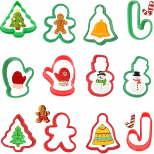 Set de 24 forme pentru prajituri SUNSK, plastic, rosu/verde