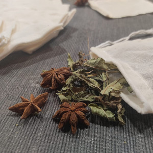 Set de 25 pliculete pentru ceai, 3 filtre de cafea si 2 saculeti pentru lapte vegetal Générique, bumbac, alb