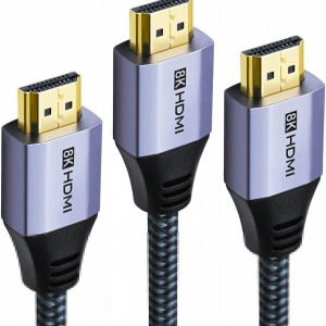 Set de 3 cabluri HDMI DDMALL, 8K, mov, 4,6 m