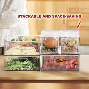 Set de 3 organizatoare pentru frigider Greentainer, plastic, transparent