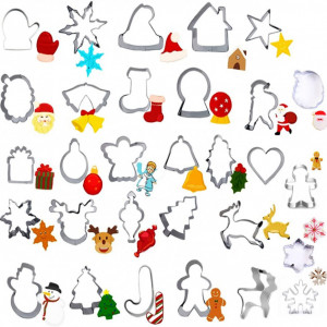 Set de 30 de forme pentru prajituri AIDYEXT, otel inoxidabil, argintiu, 4,7 - 7,5 cm