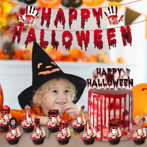 Set de 36 accesorii pentru Hallowen Metaparty, latex/plastic, alb/rosu
