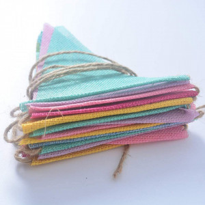 Set de 36 steaguri pentru banner SUNTRADE, iuta, multicolor, 13 x 18,5 cm