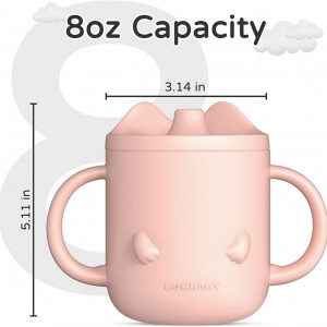 Set de 4 cani pentru bebelusi LQMBABY, silicon, roz, 13 x 8 cm