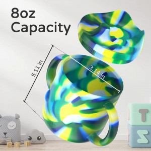 Set de 4 cani pentru copii LQMBABY, silicon, multicolor, 237 ml