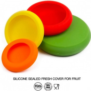 Set de 4 capace pentru depozitarea alimentelor FEIGO, silicon, multicolor