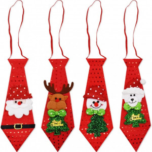 Set de 4 cravate de Craciun Neslop, textil, multicolor, 26 x 9 cm