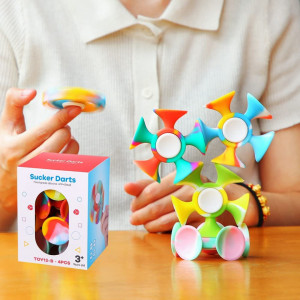 Set de 4 fidget spinner LLCHB, silicon, multicolor, 6,5 x 3 cm