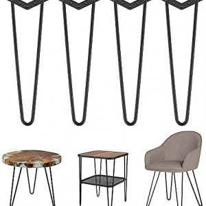 Set de 4 picioare pentru masa GOTOTOP, metal, negru, 11 x 3 x 71 cm
