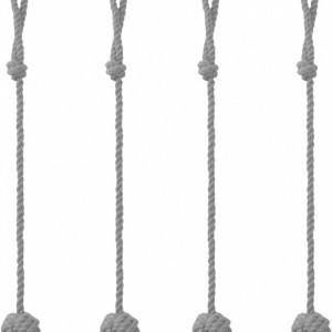 Set de 4 snururi cu ciucuri pentru cortina ‎Sourcing map, bumbac, gri, 61 cm