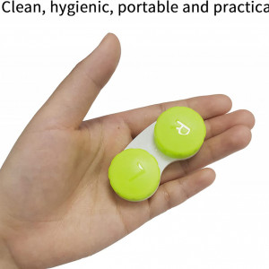 Set de 4 suporturi pentru lentile HEIGOO, galben/albastru, plastic, 6,5 x 2,5 x 1,2 cm
