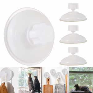 Set de 4 ventuze puternice VENGABY, alb, ABS, 70 X 70 mm