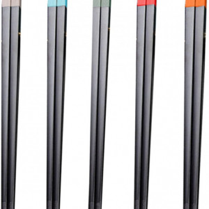 Set de 5 perechi de betisoare pentru servirea mesei thirei, fibra desticla, multicolor, 22,5 cm