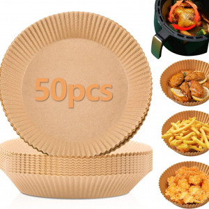 Set de 50 forme din hartie pentru friteuza cu aer Formizon, natur, 16 x 20 x 4,5 cm