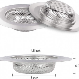 Set de 6 filtre pentru chiuveta Yesland, otel inoxidabil, argintiu, 8,5 x 4 cm/ 8,2 x 5 cm / 11,5 x 2,2 cm