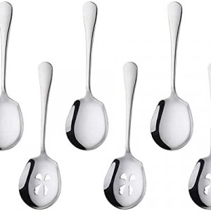 Set de 6 linguri GRRUTE, otel inoxidabil, argintiu, 6,5 x 20 cm