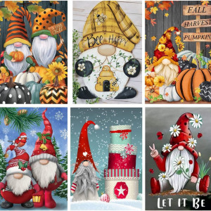 Set de 6 picturi cu diamante BOGVIAP, multicolor, 30 x 40 cm
