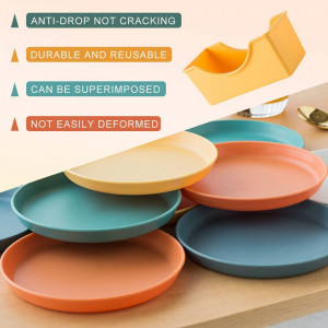 Set de 8 farfurii cu suport Roucerlin, ceramica, galben, 15 cm