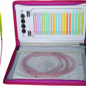 Set de accesorii pentru tricotat Alimelt, 20 piese, plastic/metal, multicolor