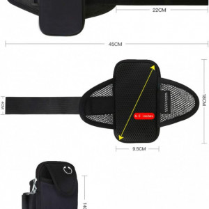 Set de banderola pentru alergare/antrenament si prosop CYchen, nailon, negru/verde, compatibil cu telefoanele de pana la 6,5 inchi