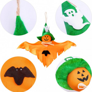 Set de banner cu 6 decoratiuni de Halloween Qpout, multicollor, hartie, 11 x 10 cm / 14 x 33 cm