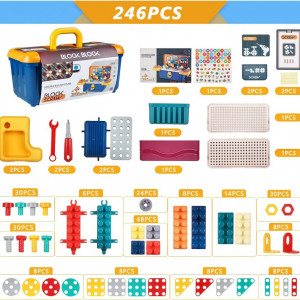 Set de constructie pentru copii Jigsaw, 246 piese, plastic, multicolor