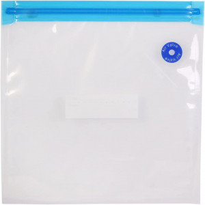 Set de pompa cu 4 pungi de vidat pentru alimente COOK CONCEPT, plastic, alb/albastru/transparent, 34 x 30 x 0,3 cm