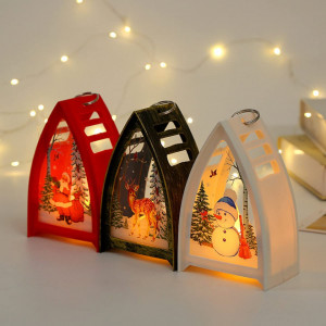 Set de trei felinare de Craciun Heimanba, LED, multicolor, 9,5 x 6,3 x 15 cm