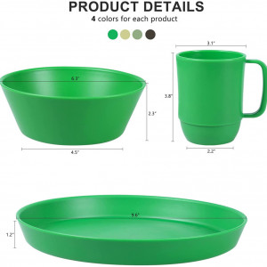Set de vesela Greentainer, plastic, multicolor, 12 piese