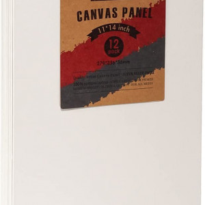 Set panza pentru pictura Robotime, 12 piese, bumbac, alb, 28 x 35 cm