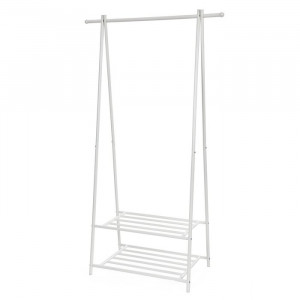 Sina imbracaminte, metal, alb, 155 x 87,5 x 41 cm