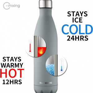 Sticla termica pentru apa CMXING, gri, otel inoxidabil, 500 ml, 26,5 x 7 cm