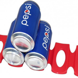 Suport pentru sticle/doze 123 Life, silicon, rosu