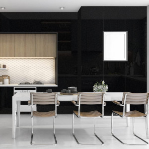 Tapet autoadeziv Decoroom, vinil, negru, 40 x 300 cm