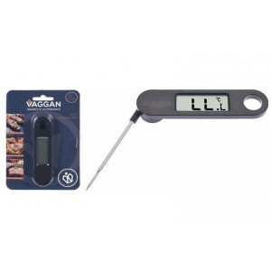 Termometru digital pentru gratar otel inoxidabil, negru, 115 x 27 x 18 cm