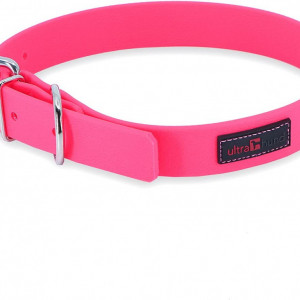 Zgarda pentru caine Ultrahund, polimer/metal, roz, 61 cm