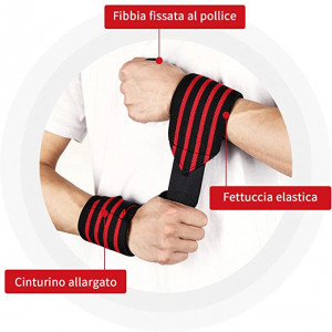 Bandaj pentru incheietura mâinii DAILISHA pentru sport, rosu/negru