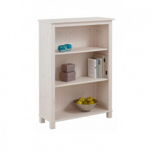 Biblioteca Pivo lemn masiv de pin/MDF/metal, alb, 171 x 77 x 31 cm