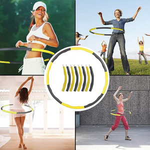 Cerc pentru fitness/masaj Bify, metal/spuma, gri/galben, 88 cm
