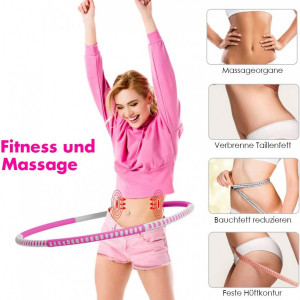 Cerc pentru fitness/masaj Bify, metal/spuma, gri/roz, 88 cm