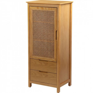 Comoda Fine by Couch, lemn masiv/MDF/ insertie de ratan, 50 x 40 x 116,3 cm