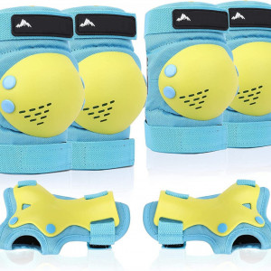 Echipament de protectie pentru copii GIEMIT, 6 piese, albastru/galben, EVA, 6-13 ani, M