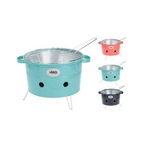 Gratar emailat BBQ negru, rosu, turcoaz, 34,5 x 20 cm