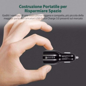 Incarcator auto CYchen, 2 porturi USB 3.0/3.1A, LED, negru, 7,8 x 3,2 cm