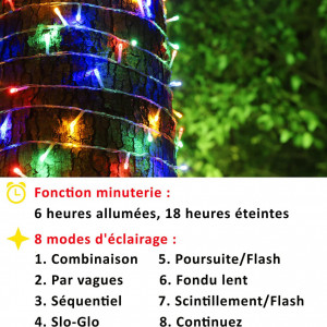 Instalatie cu 200 LED-uri YOSION, multicolor, 8 moduri de iluminare, 3 m