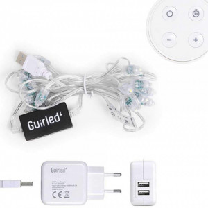 Instalatie GuirLED, bumbac, gri/verde/albastru, 1,6 m