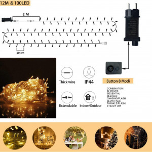 Instalatie Ibello, LED, PVC, alb cald, 12 m