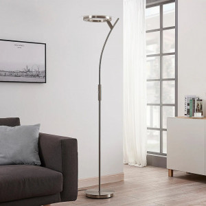 Lampadar Darion, LED, metal/sticla, transparent/argintiu, 31 x 41,7 x 180 cm