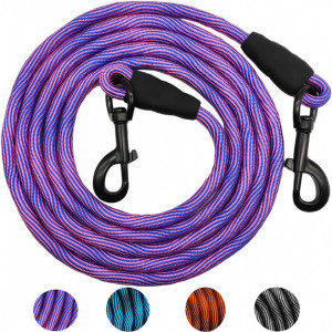 Lesa pentru caine MayPaw, nailon, albastru/roz, 2,4 m
